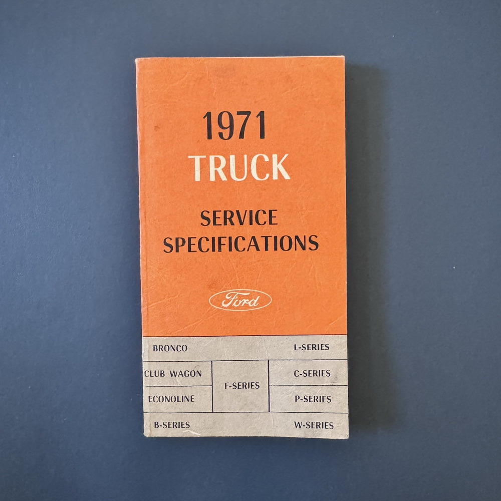 Original 1971 Ford Truck Service Specifications Manual 71 F-Series Bronco
